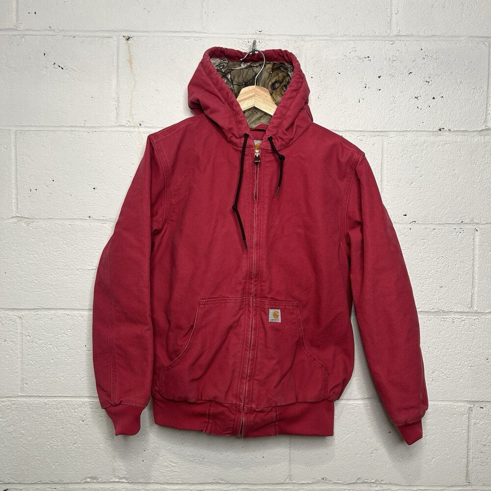 Carhartt Quilted Camo-Lined Hooded Active Jacket “Crabapple”